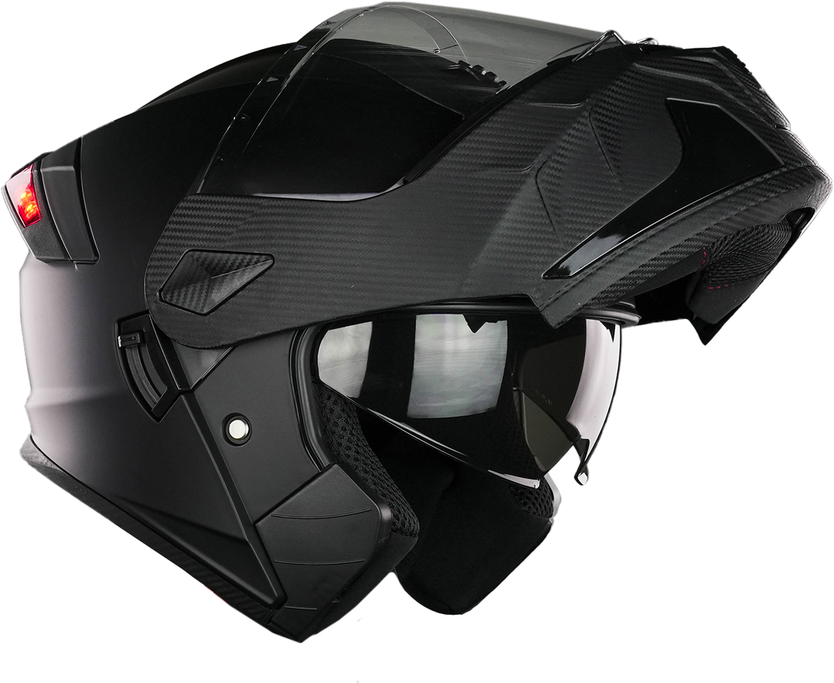 CASCO TURBO NEGRO MATE CON LUZ LED Cascos KOV + de motociclista