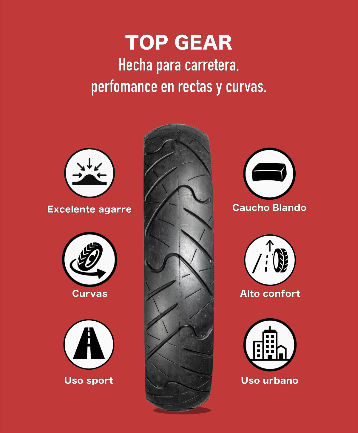 KOV TIRES TOP GEAR Llanta KOV + de motociclista