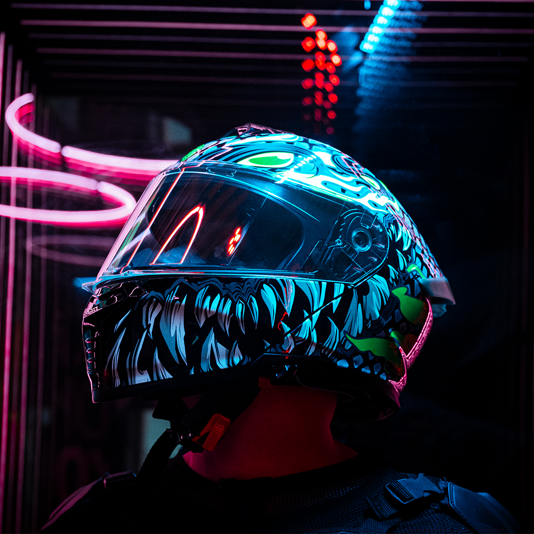 CASCO THUNDER TOXIC ESCAMAS (Fluorescente) Cascos KOV + de motociclista
