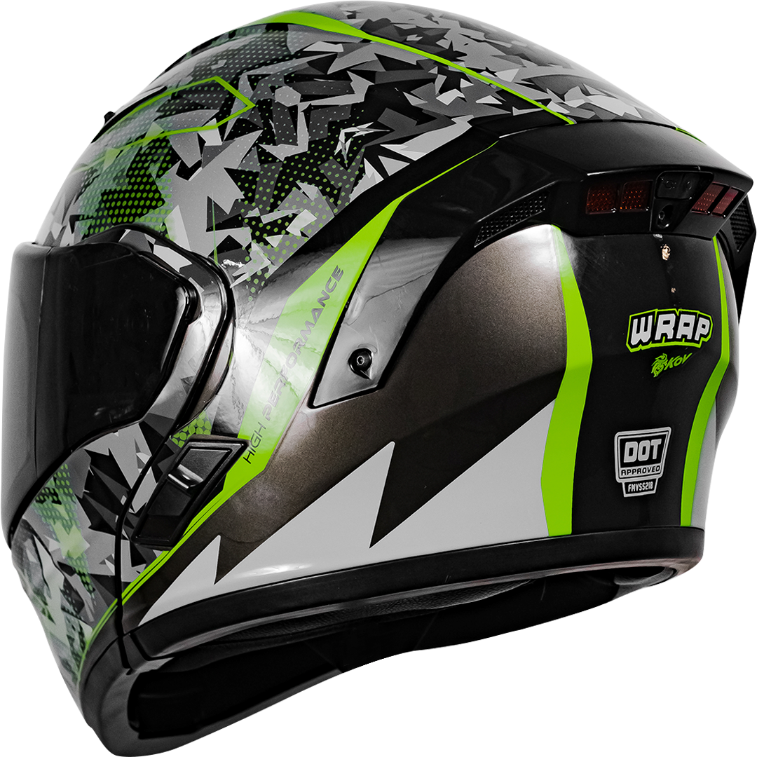 CASCO NÉBULA WRAP VERDE Cascos KOV + de motociclista