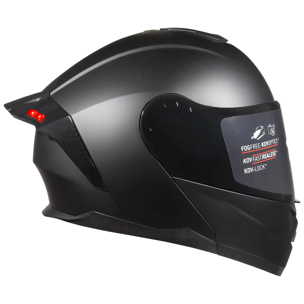 CASCO ZERO NEGRO MATE CON LUZ LED Cascos KOV + de motociclista
