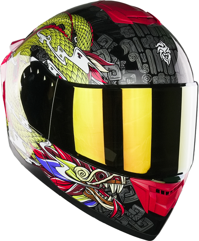 CASCO THUNDER QUETZALCOATL DORADO Cascos KOV + de motociclista