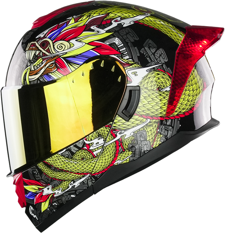 CASCO THUNDER QUETZALCOATL DORADO Cascos KOV + de motociclista