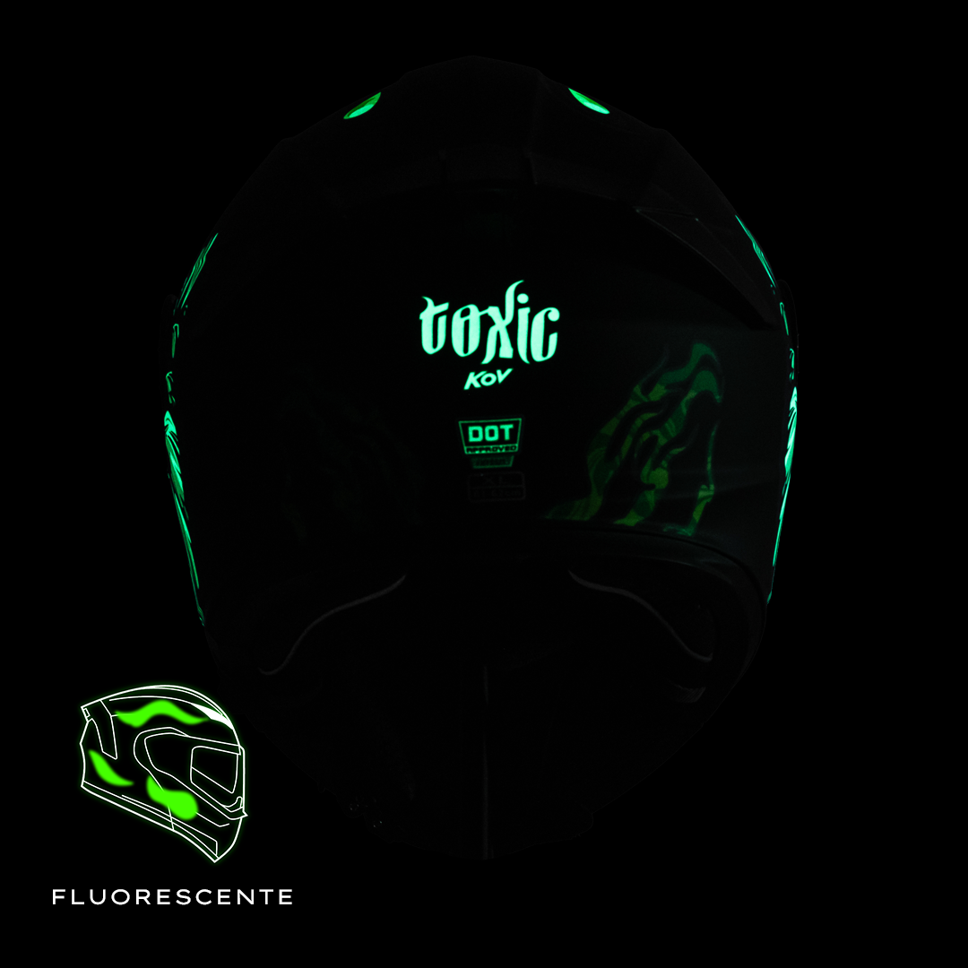 CASCO THUNDER TOXIC ESCAMAS (Fluorescente) Cascos KOV + de motociclista