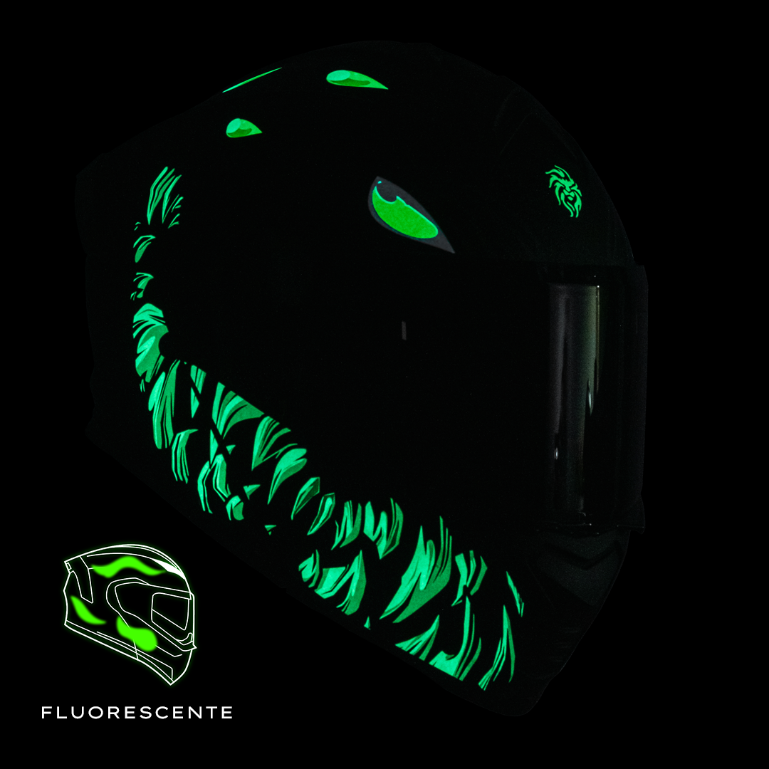 CASCO THUNDER TOXIC ESCAMAS (Fluorescente) Cascos KOV + de motociclista