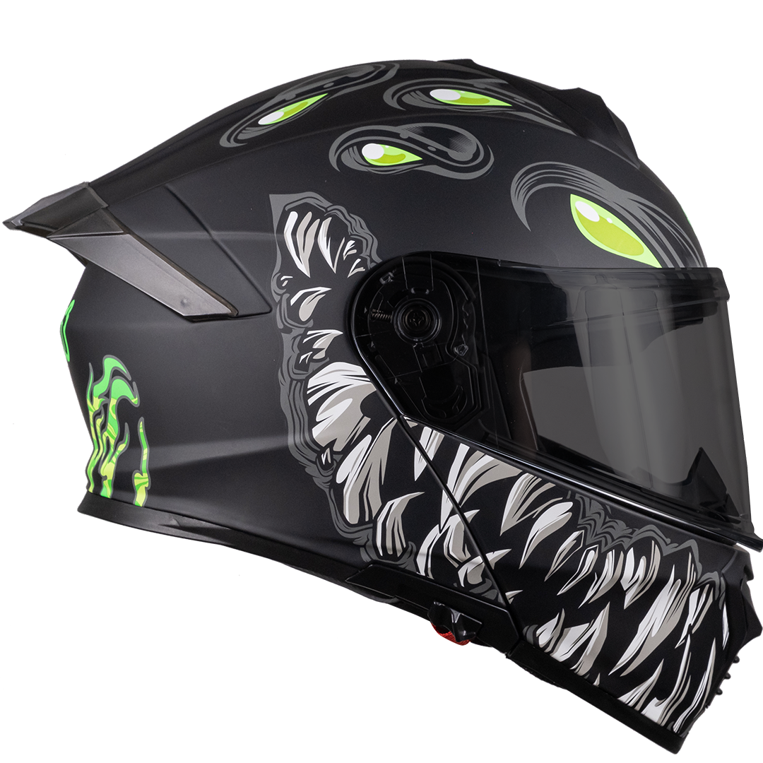 CASCO KOV THUNDER TOXIC NEGRO (FLUORESCENTE)