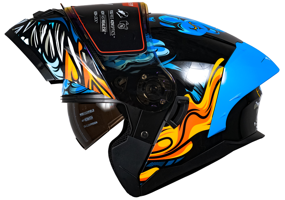 CASCO RUSH BRAINY AZUL Cascos KOV + de motociclista