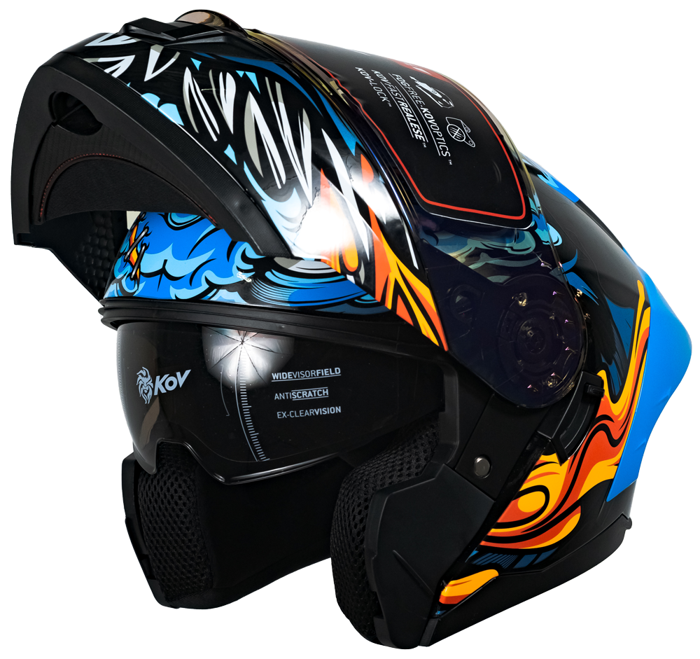 CASCO RUSH BRAINY AZUL Cascos KOV + de motociclista
