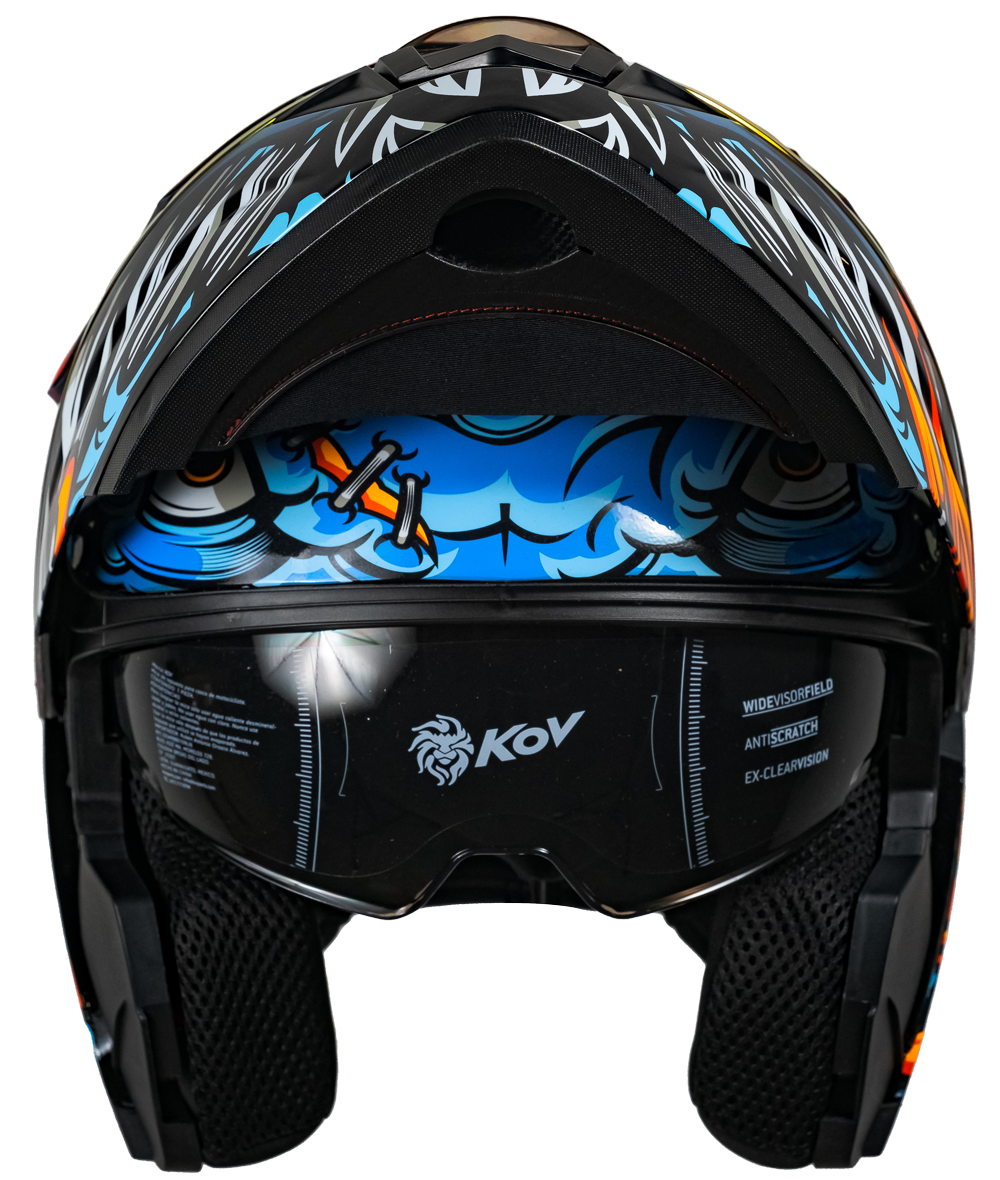 CASCO RUSH BRAINY AZUL Cascos KOV + de motociclista