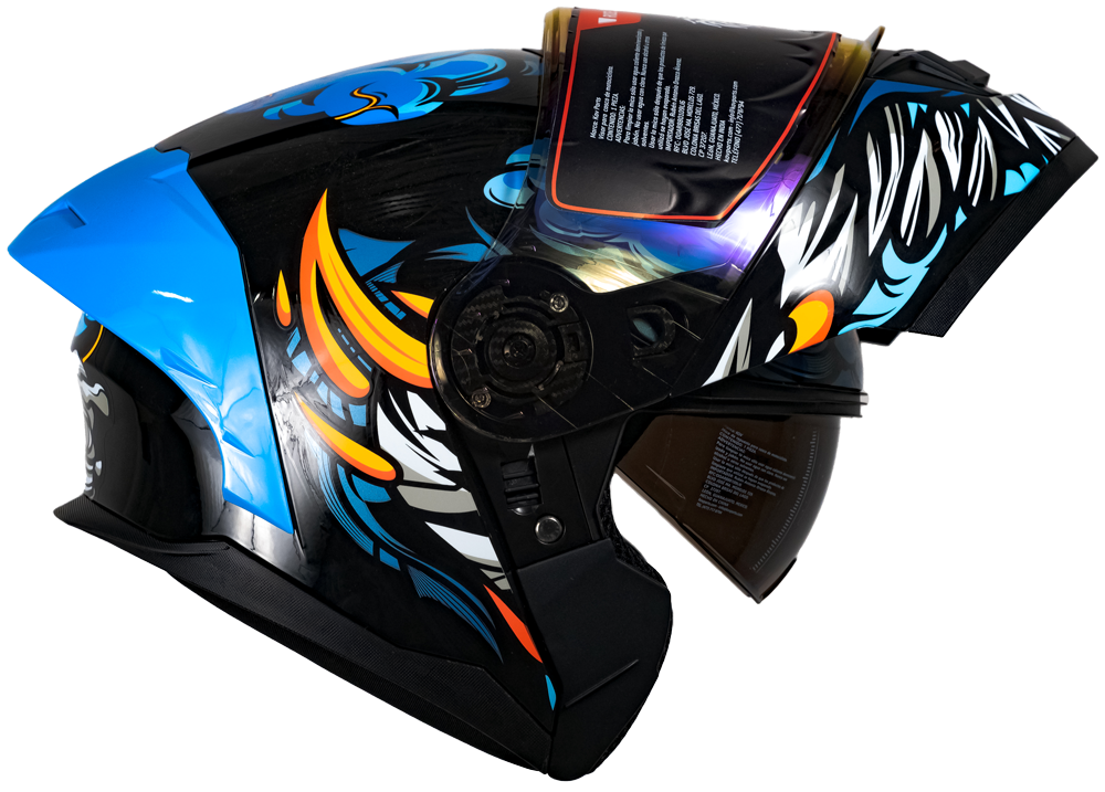 CASCO RUSH BRAINY AZUL Cascos KOV + de motociclista