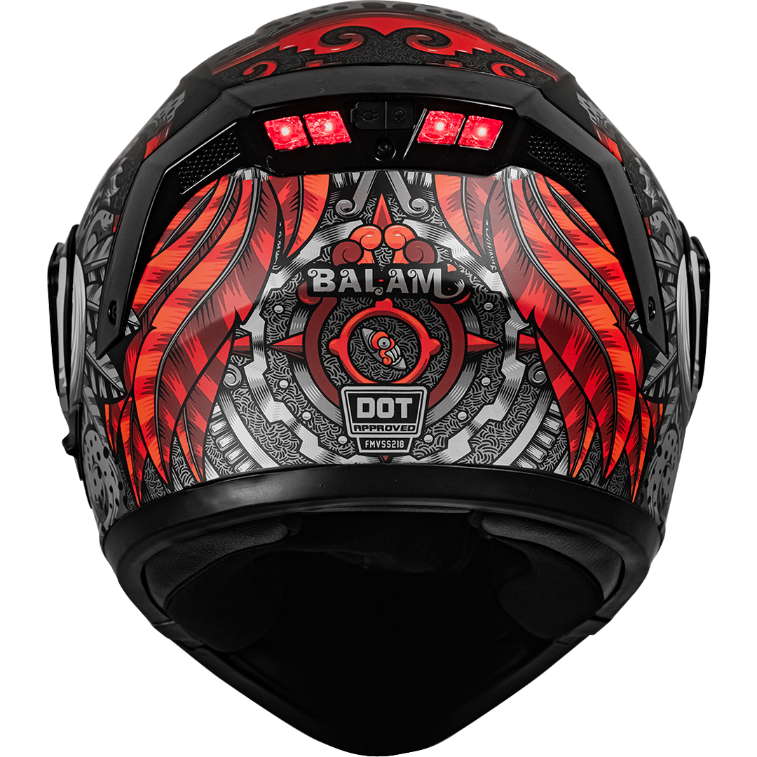 CASCO ESTELAR BALAM ROJO CON LUZ LED Cascos KOV + de motociclista