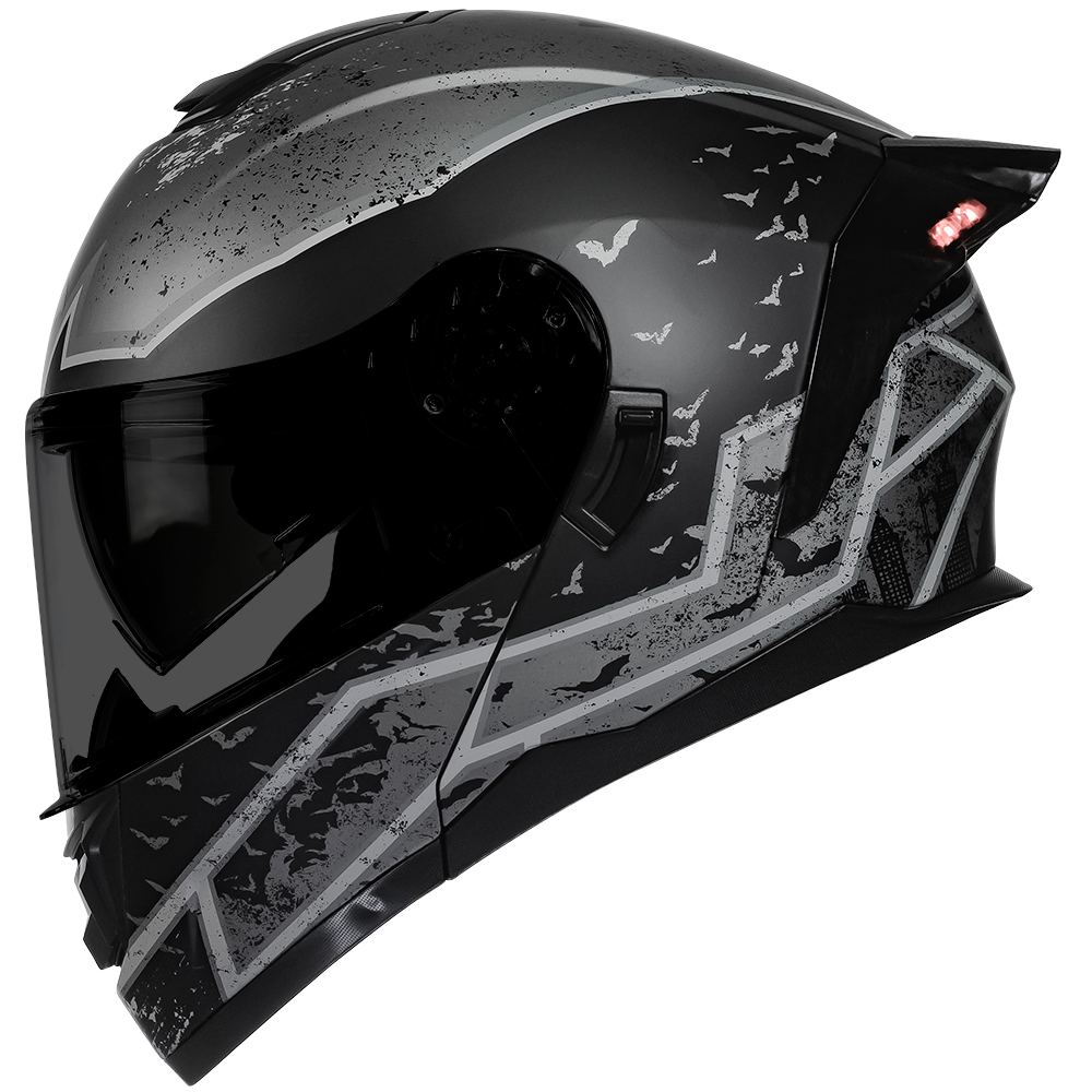 CASCO ZERO DC BATMAN GRIS ABATIBLE Cascos KOV + de motociclista