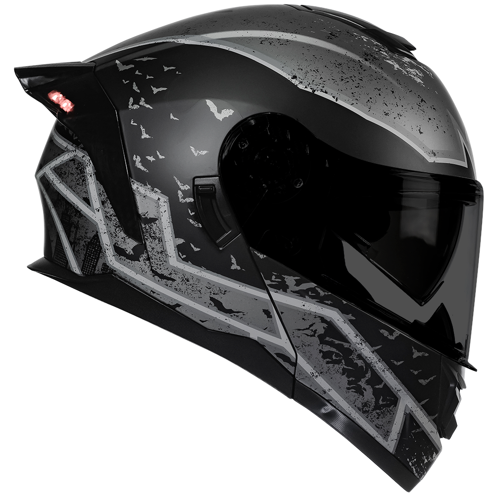 CASCO ZERO DC BATMAN GRIS ABATIBLE Cascos KOV + de motociclista