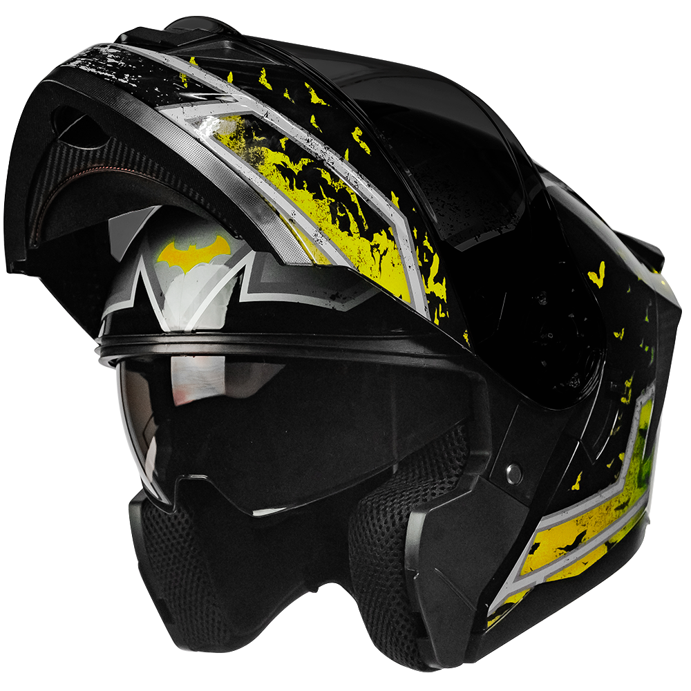 CASCO ZERO DC BATMAN AMARILLO ABATIBLE Cascos KOV + de motociclista
