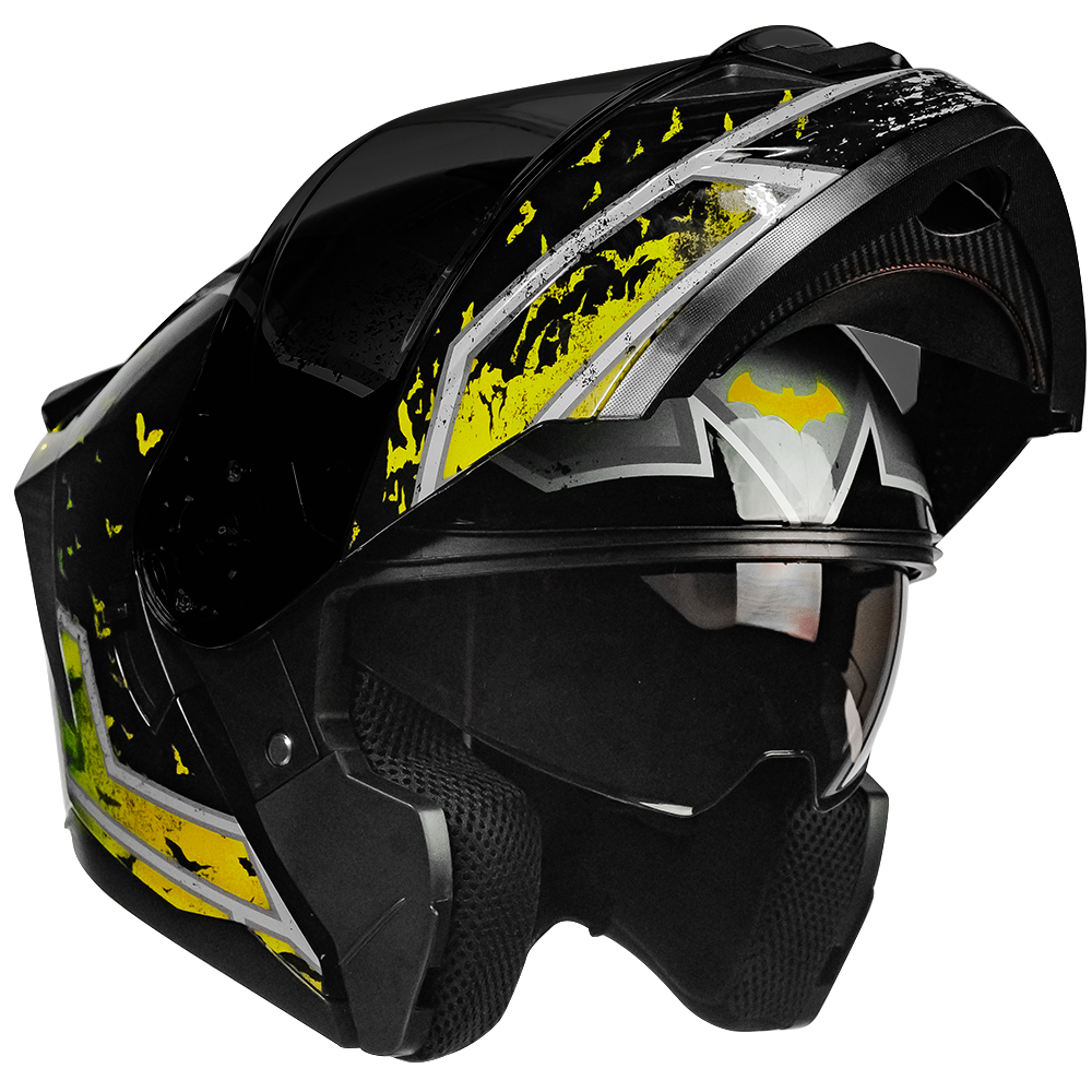 CASCO ZERO DC BATMAN AMARILLO ABATIBLE Cascos KOV + de motociclista