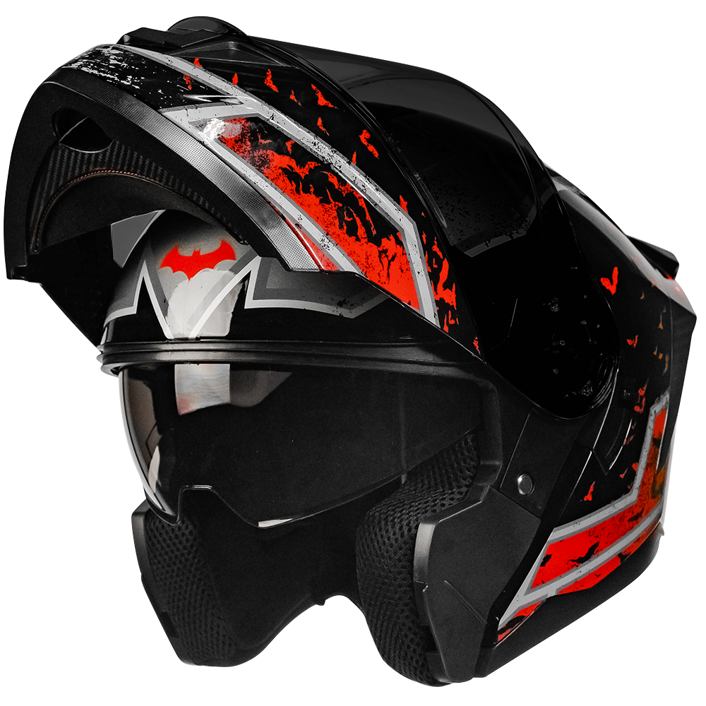 CASCO ZERO DC BATMAN ROJO ABATIBLE Cascos KOV + de motociclista