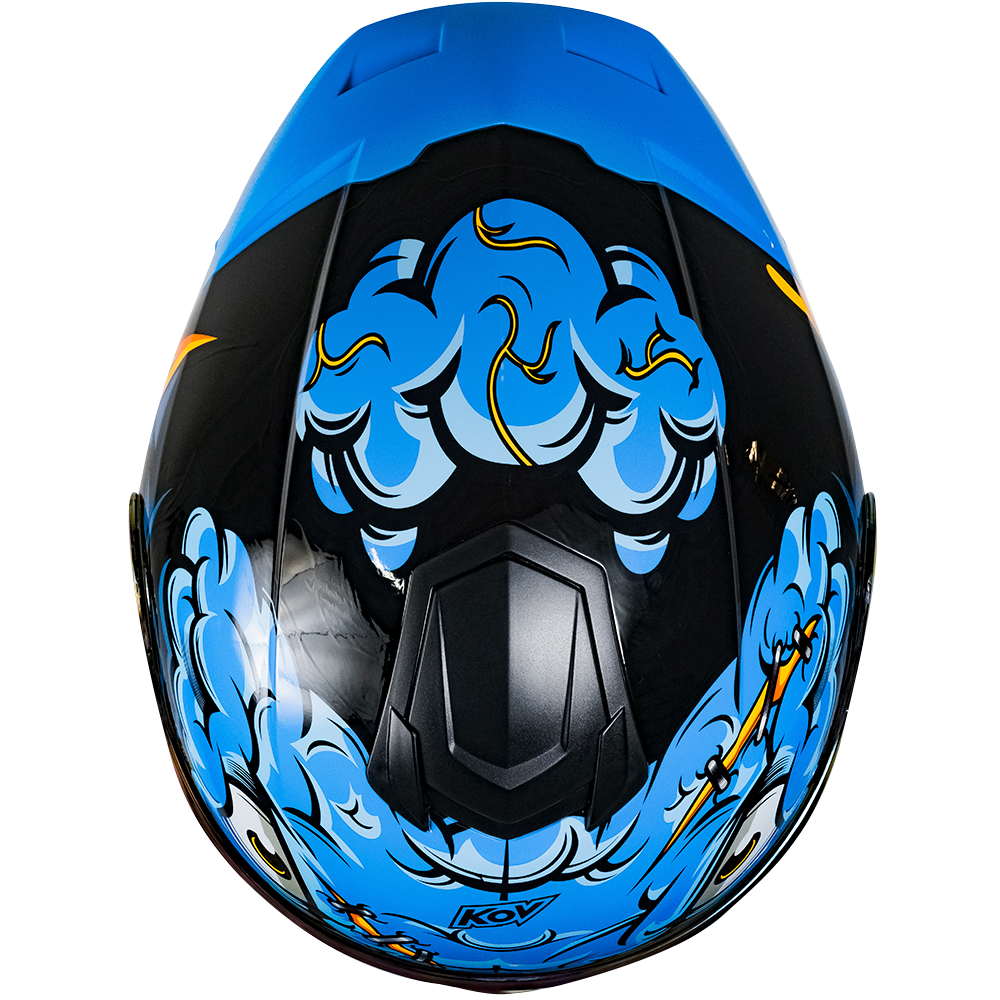 CASCO ZERO RUSH BRAINY AZUL Cascos KOV + de motociclista
