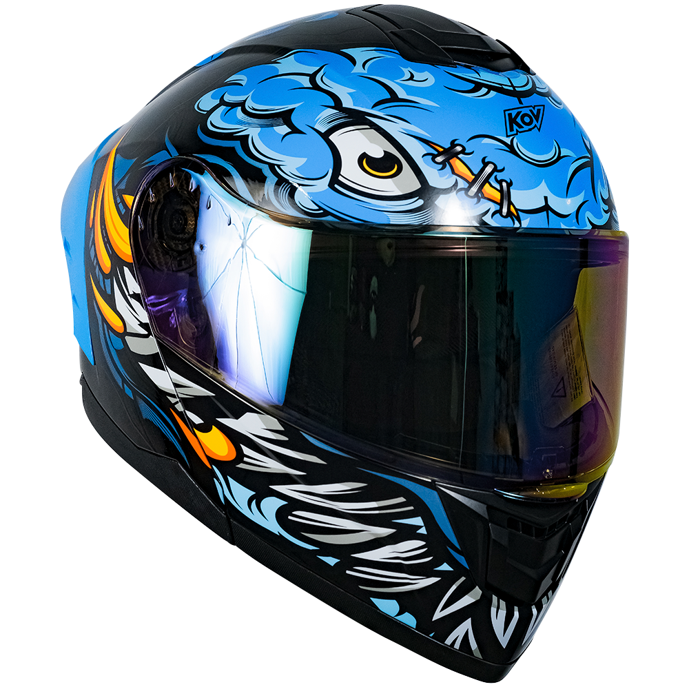 CASCO RUSH BRAINY AZUL Cascos KOV + de motociclista