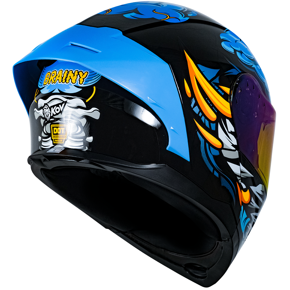 CASCO RUSH BRAINY AZUL Cascos KOV + de motociclista