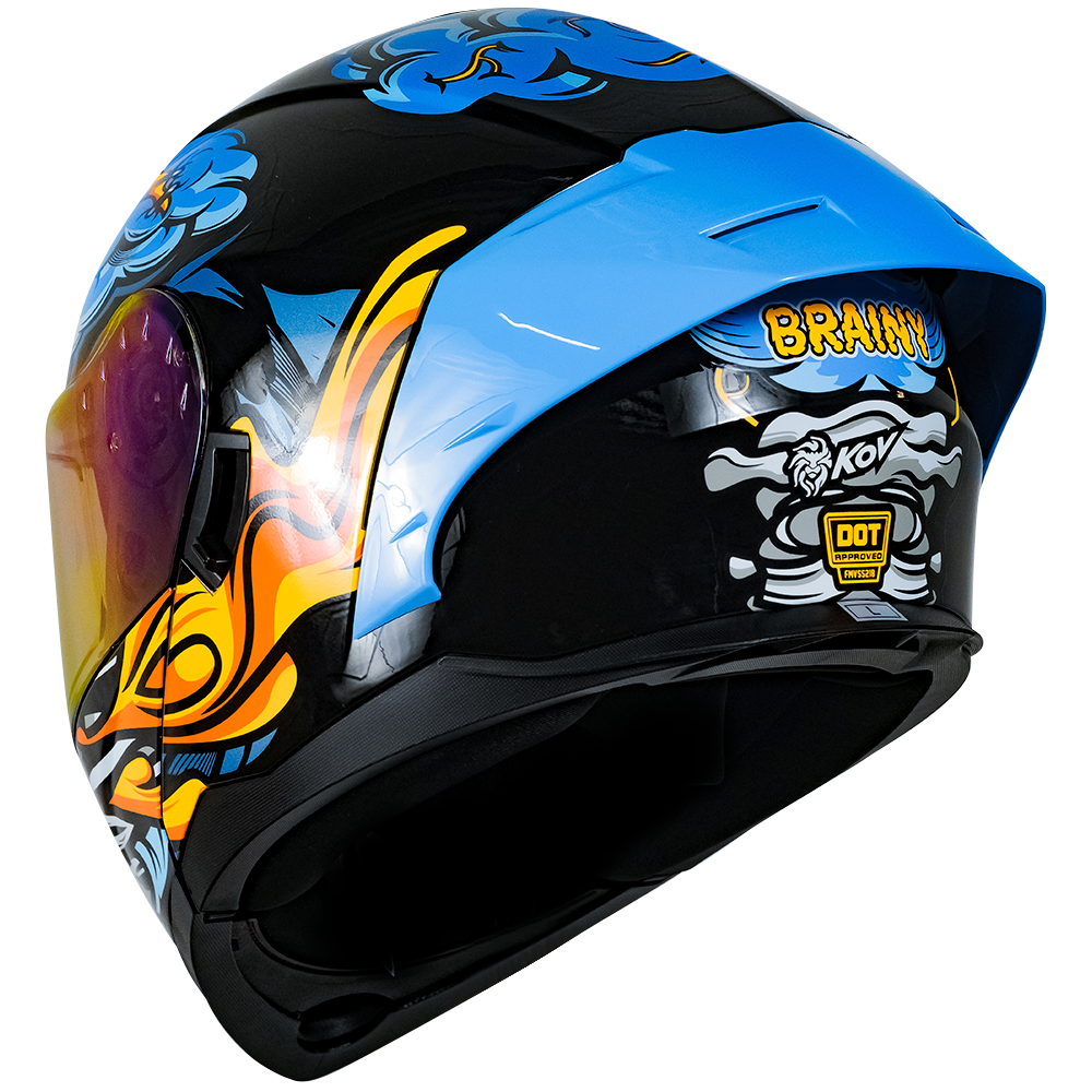 CASCO RUSH BRAINY AZUL Cascos KOV + de motociclista