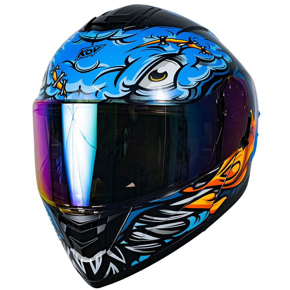 CASCO RUSH BRAINY AZUL Cascos KOV + de motociclista