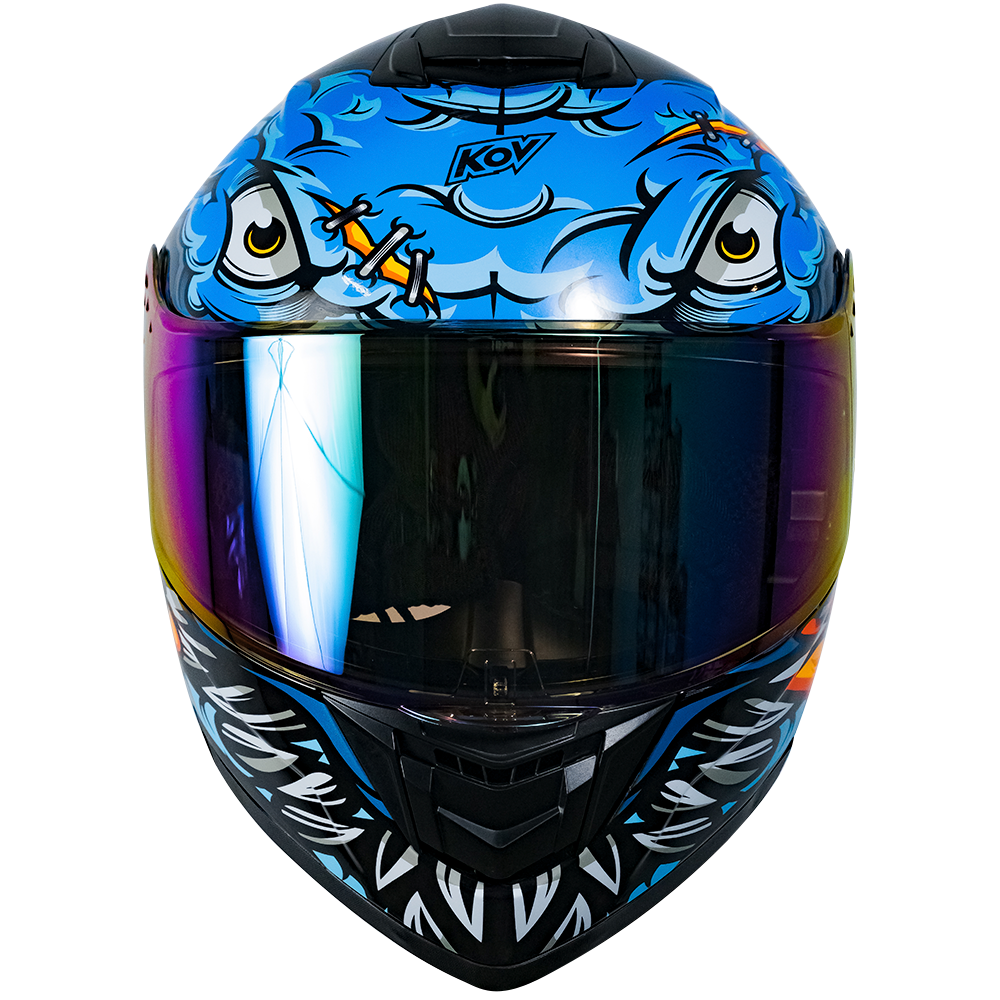 CASCO ZERO RUSH BRAINY AZUL Cascos KOV + de motociclista