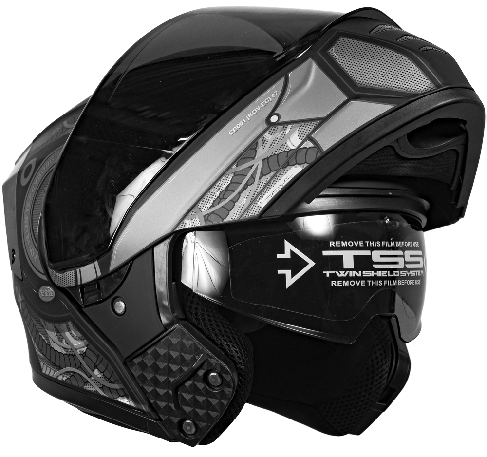 CASCO ESTELAR CYBORG GRIS CON LUZ LED Cascos KOV + de motociclista