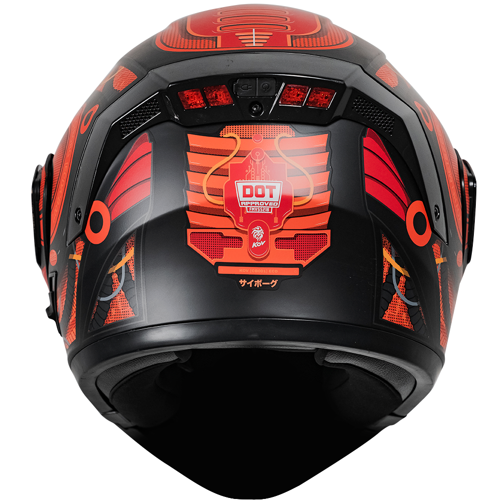 CASCO ESTELAR CYBORG ROJO CON LUZ LED Cascos KOV + de motociclista