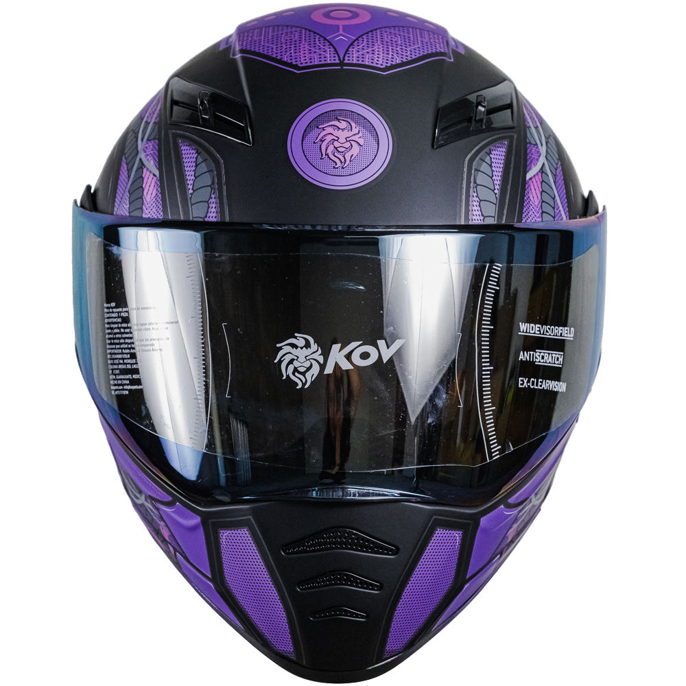 CASCO ESTELAR CYBORG MORADO (luz led) Cascos KOV + de motociclista
