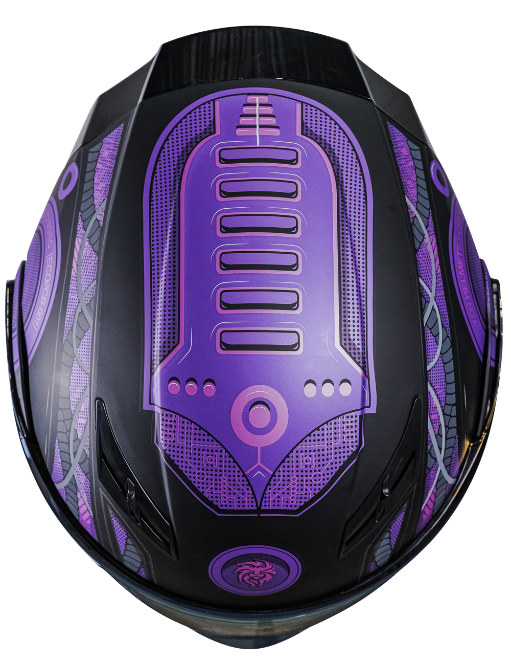 CASCO ESTELAR CYBORG MORADO CON LUZ LED Cascos KOV + de motociclista