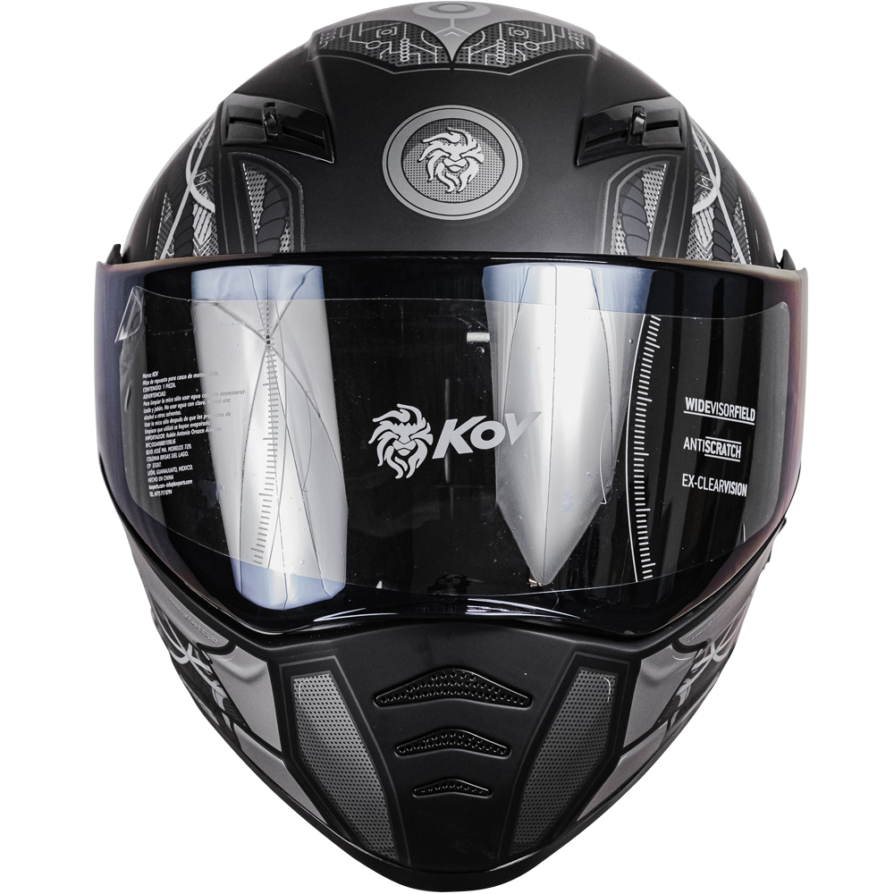 CASCO ESTELAR CYBORG GRIS CON LUZ LED Cascos KOV + de motociclista