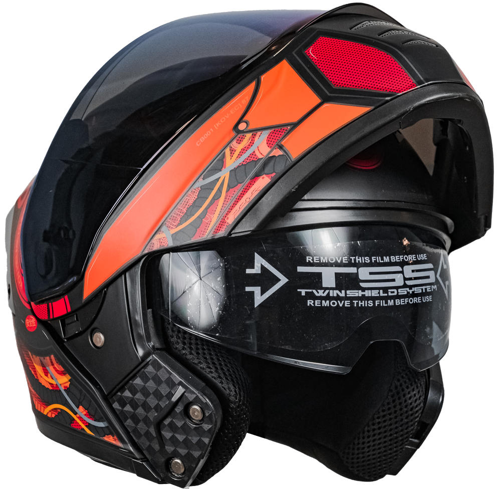 CASCO ESTELAR CYBORG ROJO CON LUZ LED Cascos KOV + de motociclista