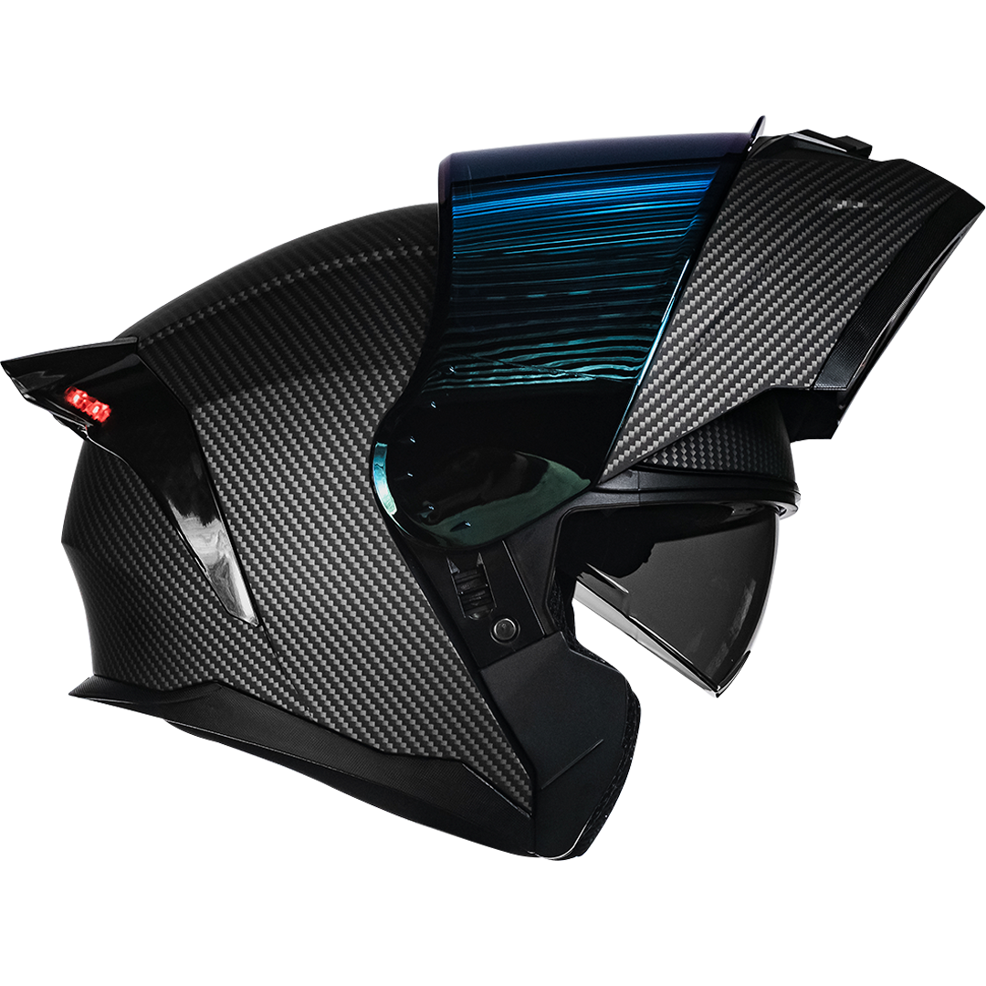 CASCO ZERO TIPO FIBRA DE CARBONO CON LUZ LED Cascos KOV + de motociclista