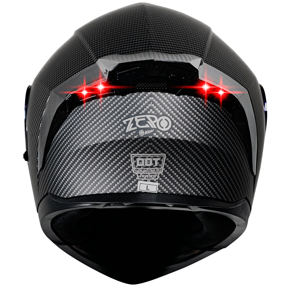 CASCO ZERO TIPO FIBRA DE CARBONO CON LUZ LED Cascos KOV + de motociclista