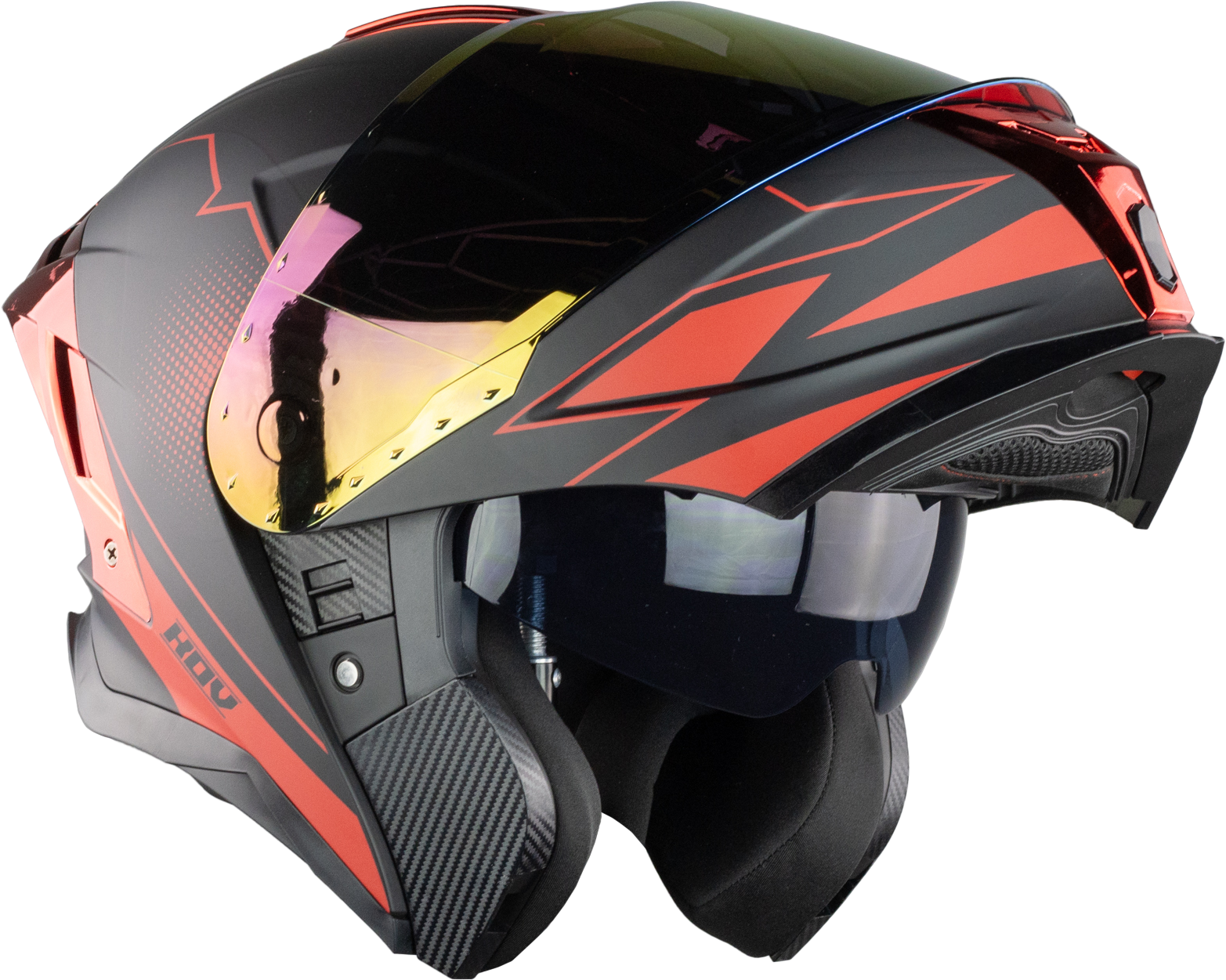 CASCO APOLO ACTIVE NEGRO-ROJO Cascos KOV + de motociclista