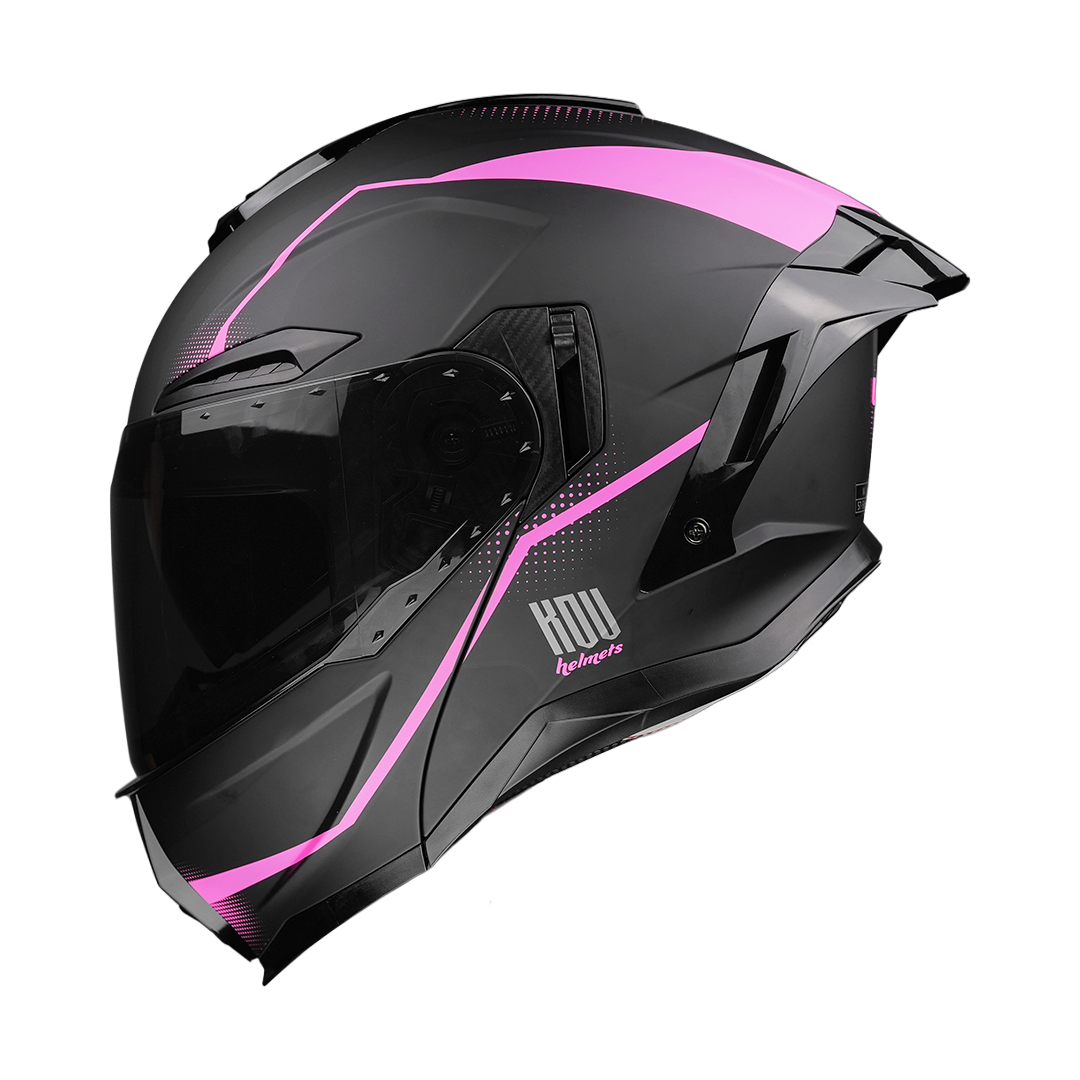 CASCO APOLO NEGRO-ROSA Cascos KOV + de motociclista