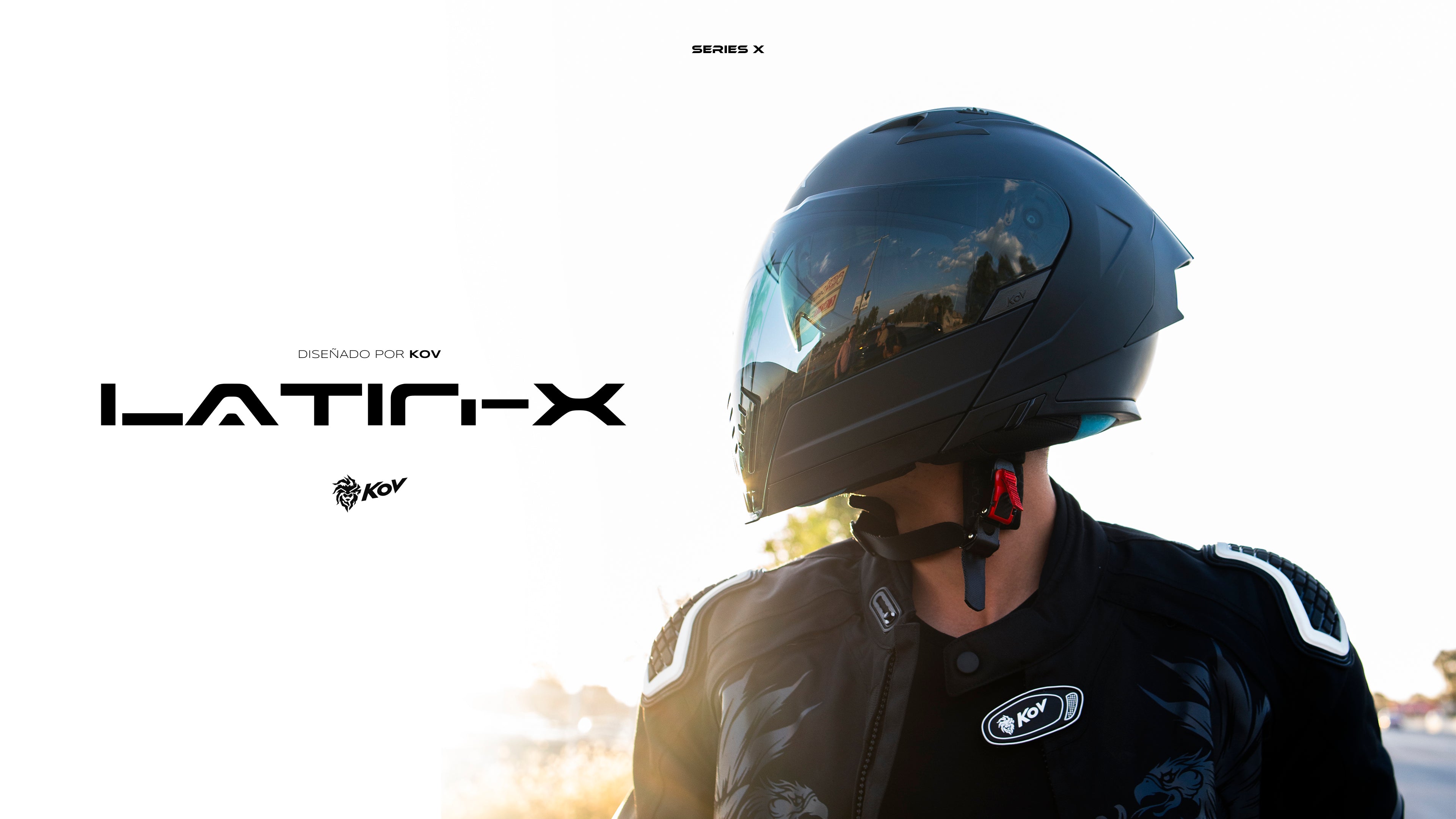 casco de motociclista kov series x certificado ece 2206 abatible latin x