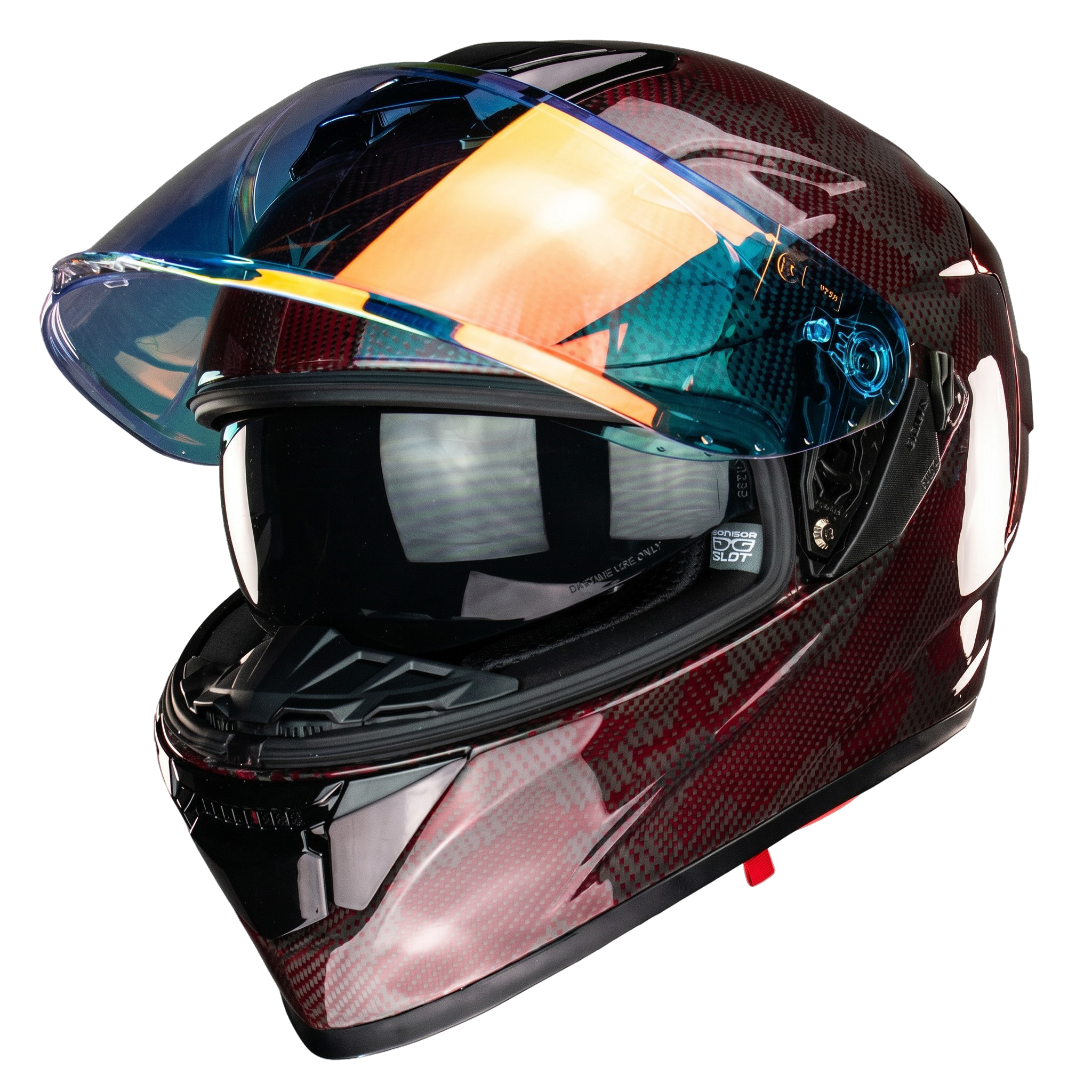 CASCO NEXUS FIBRA DE CARBON ROJO Cascos X-KOV + de motociclista