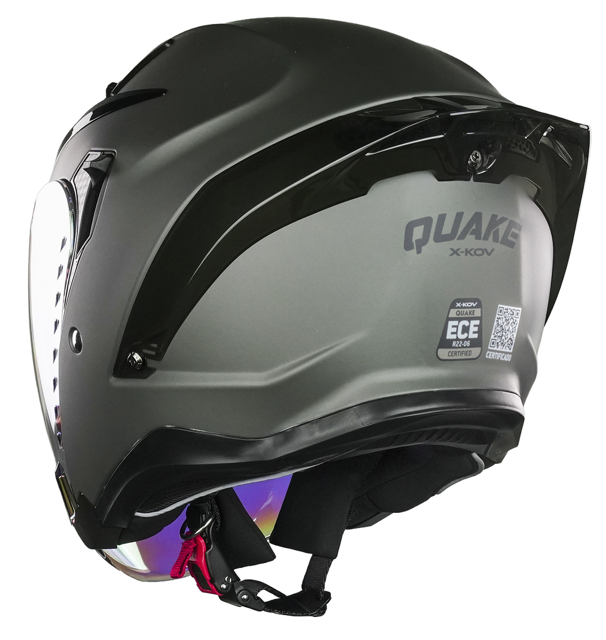 CASCO QUAKE GRIS MATE Cascos X-KOV + de motociclista