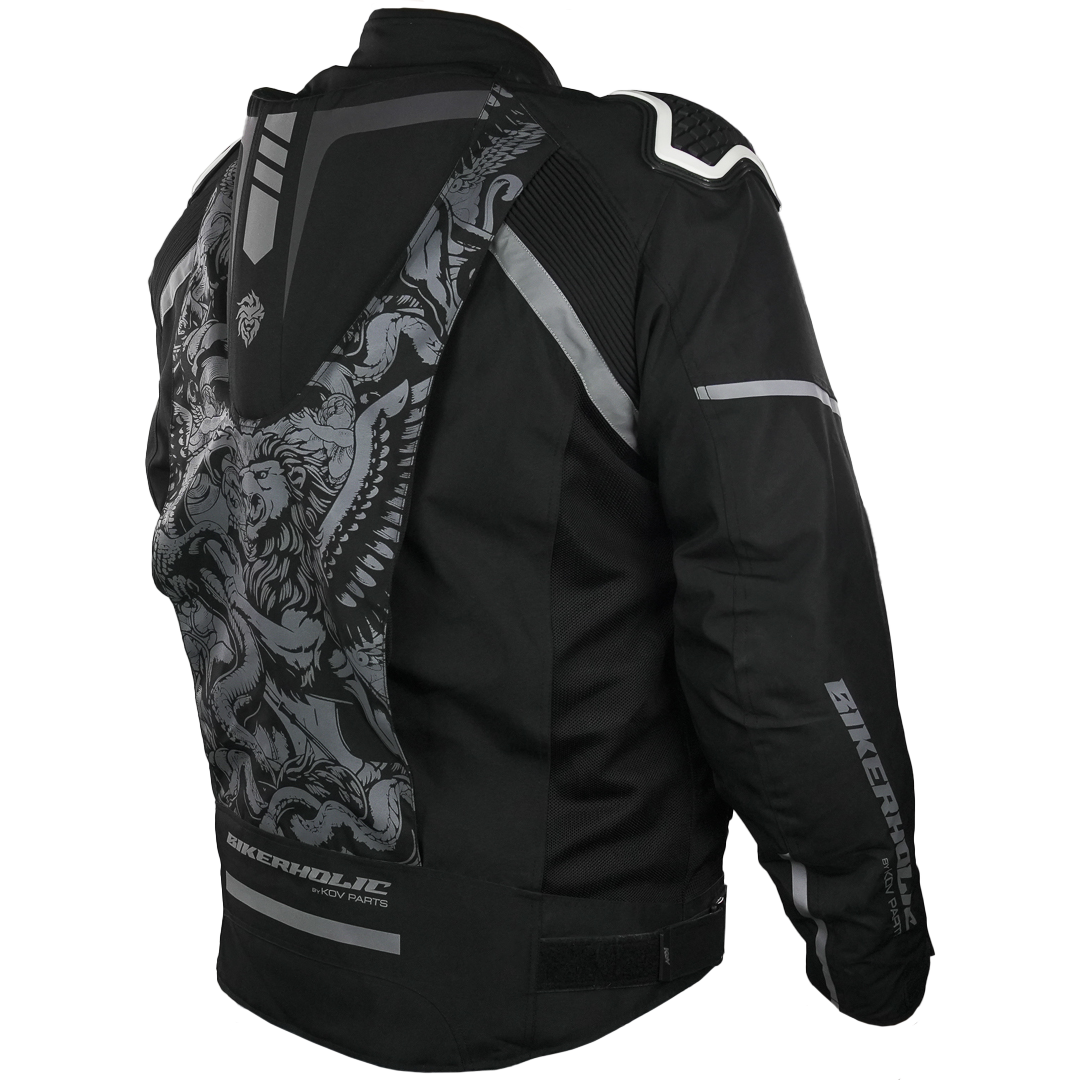 CHAMARRA BUCKLER NEGRA CON JOROBA KOV + de motociclista