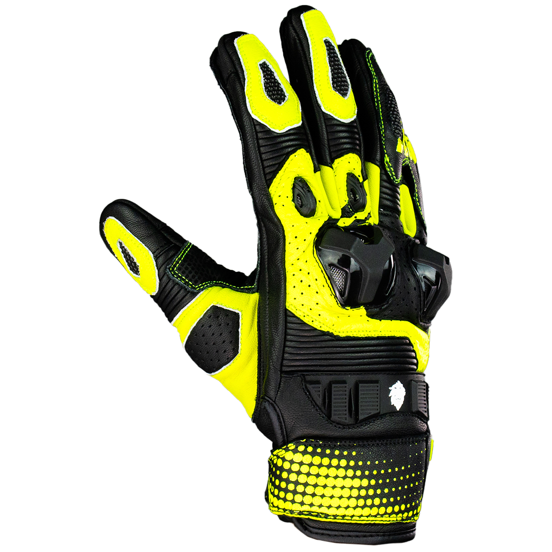 GUANTE KOV PIEL ROSS VERDE NEON T Guantes KOV + de motociclista