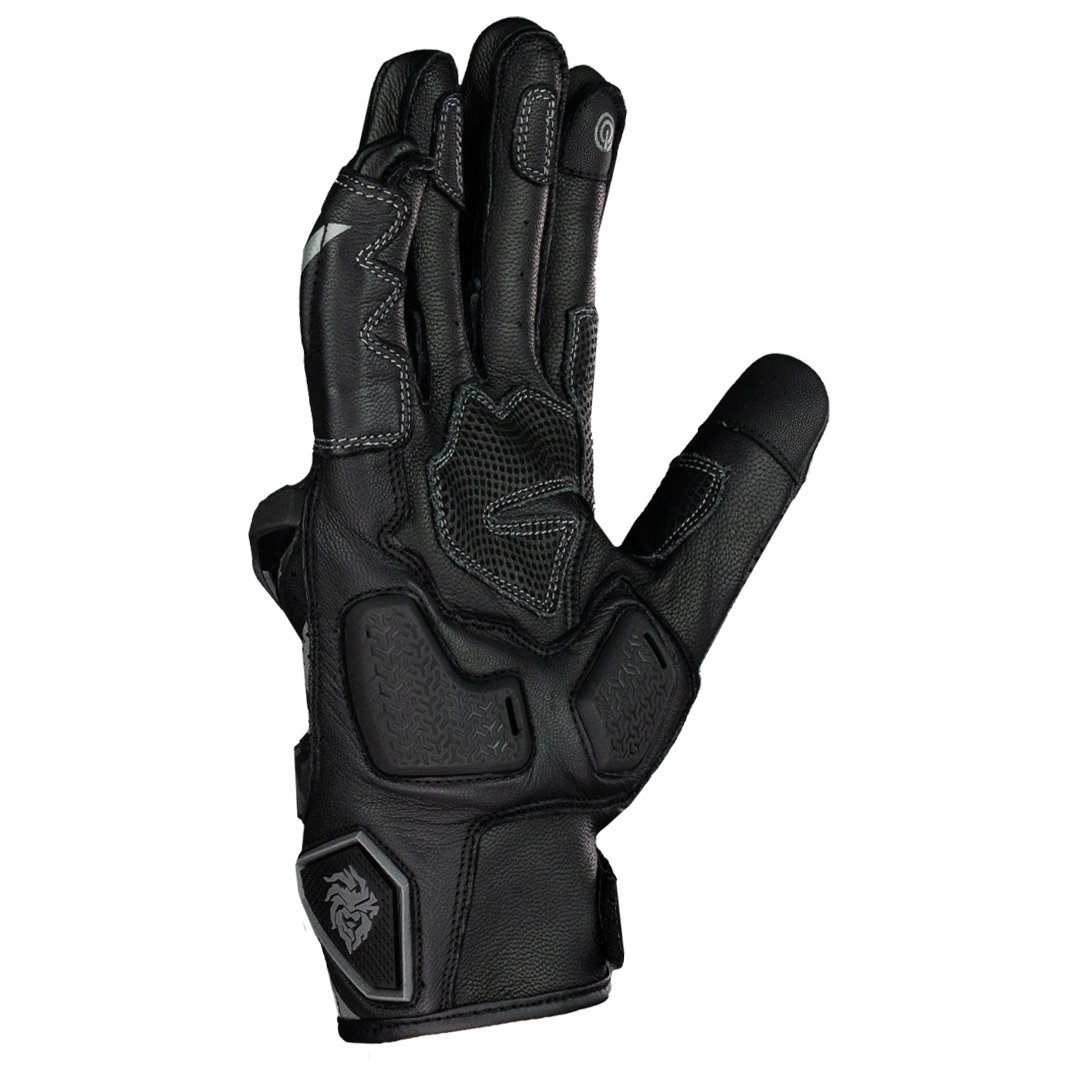 GUANTE KOV PIEL ROSS NEGRO GRIS T Guantes KOV + de motociclista