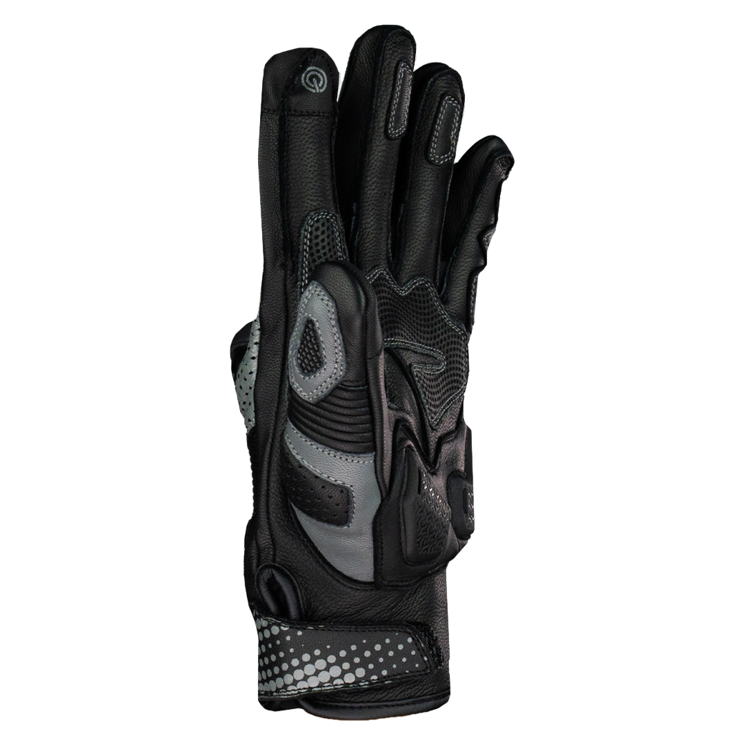 GUANTE KOV PIEL ROSS NEGRO GRIS T Guantes KOV + de motociclista