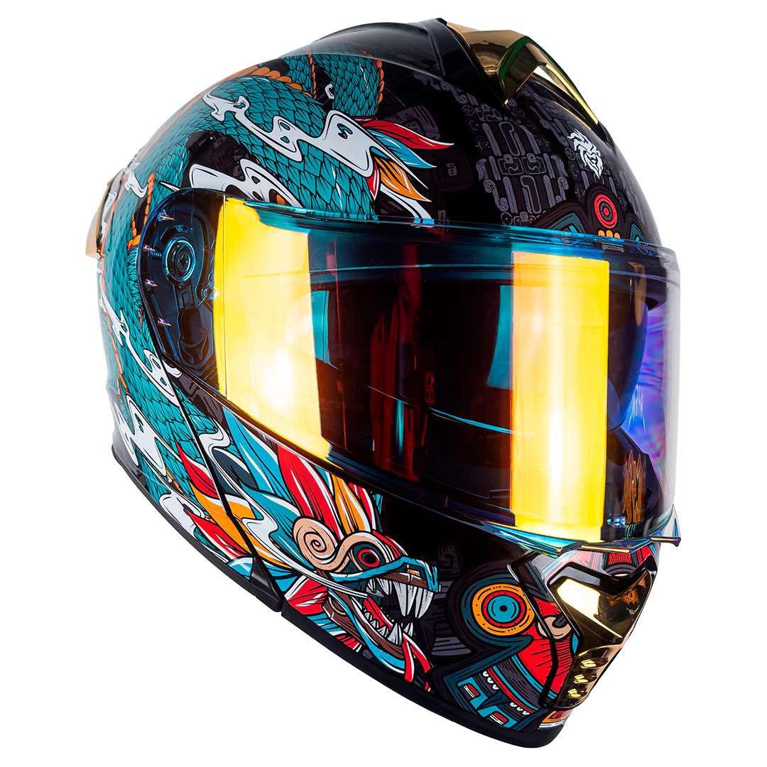 CASCO THUNDER QUETZALCOATL VERDE Cascos KOV + de motociclista