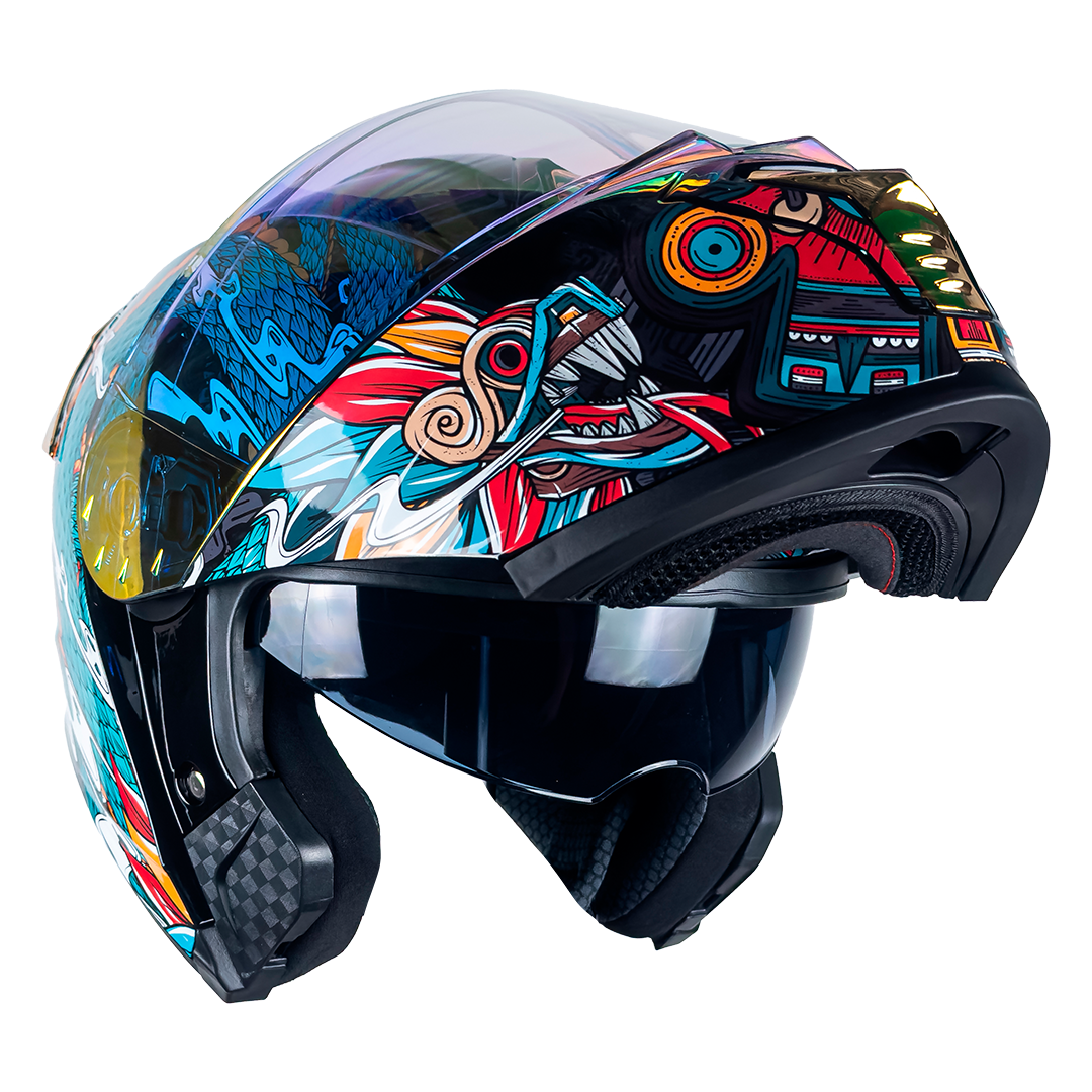 CASCO THUNDER QUETZALCOATL VERDE Cascos KOV + de motociclista