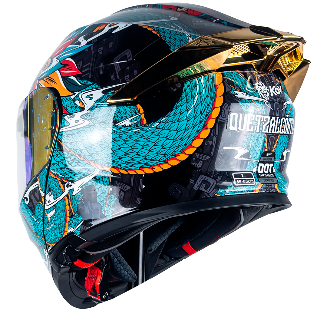 CASCO THUNDER QUETZALCOATL VERDE Cascos KOV + de motociclista