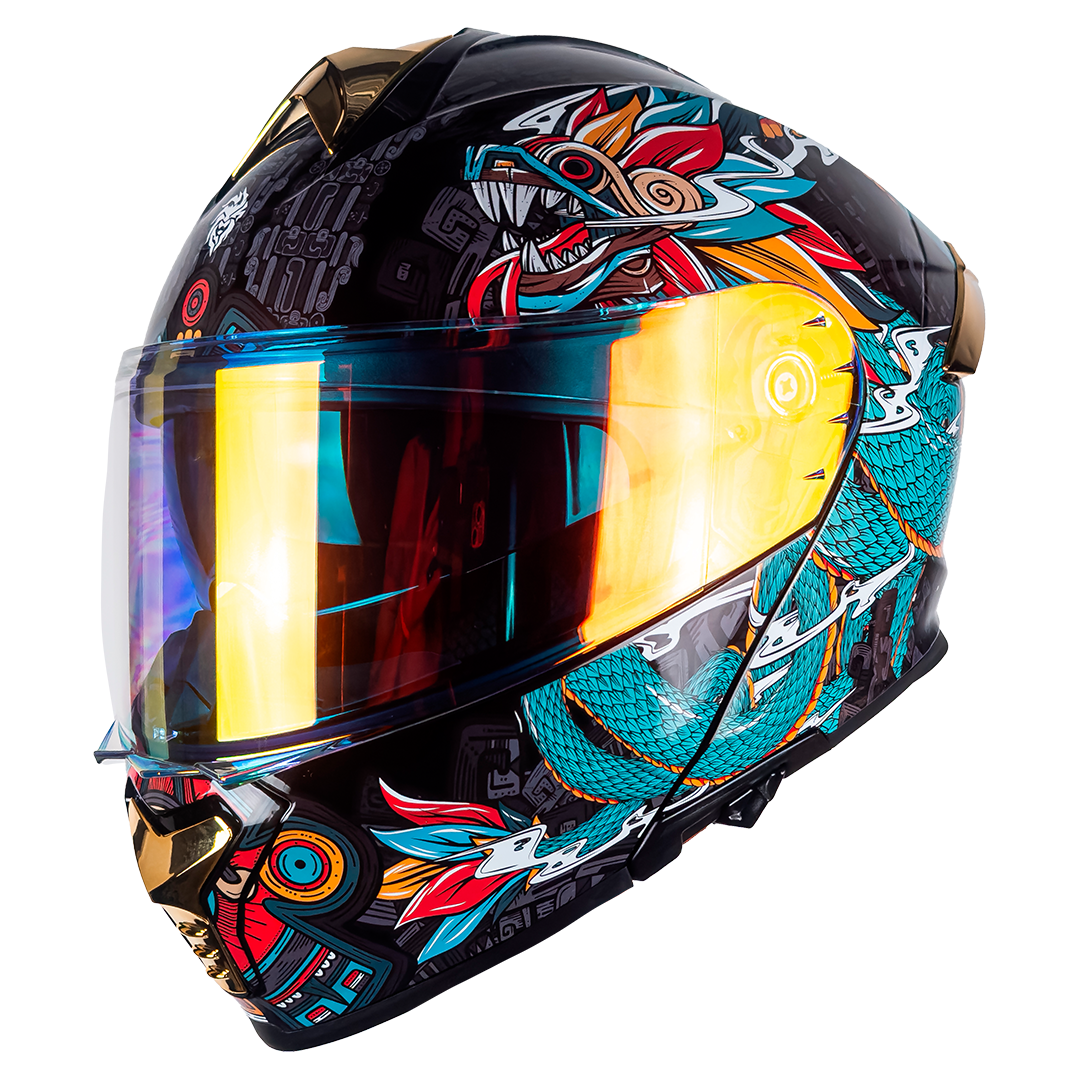 CASCO THUNDER QUETZALCOATL VERDE Cascos KOV + de motociclista