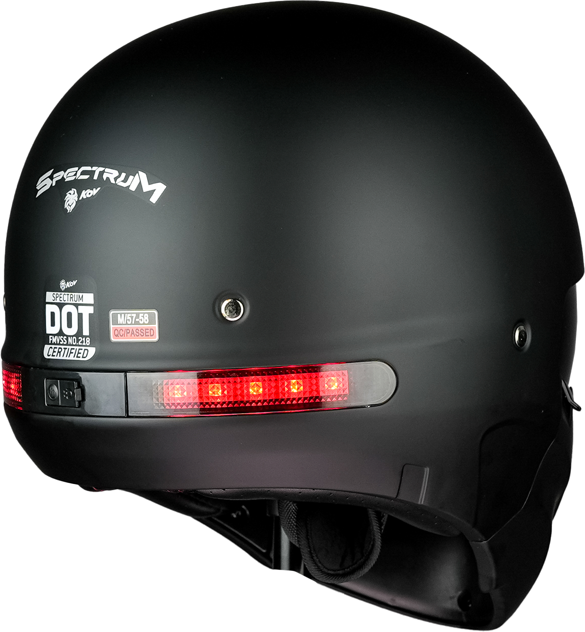 CASCO SPECTRUM NEGRO MATE LUZ LED Cascos KOV + de motociclista