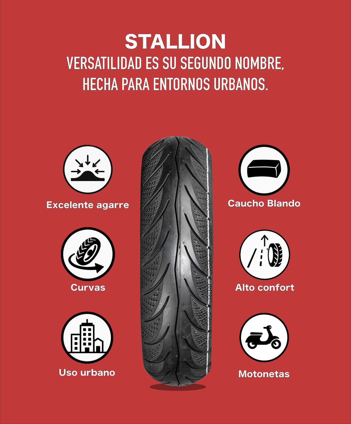 KOV TIRES STALLION 120/70-12 TL 6PR Llanta KOV + de motociclista