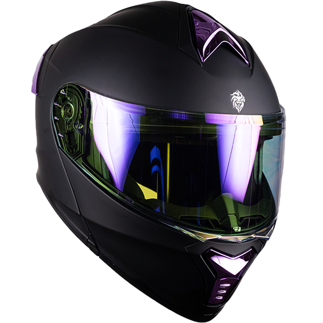 CASCO THUNDER NEGRO MATE MORADO